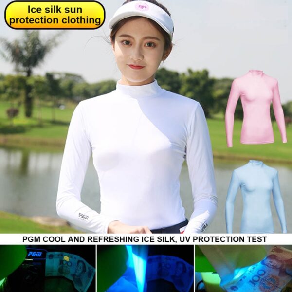 Golf Shirt Summer Wear T-Shirts Anti UV Clothes Women Clothing Ice Silk Sun Protection Shirt Ultra-thin Breathable Casual Shirts