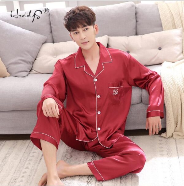 Luxury Pajama suit Satin Silk Pajamas Sets Couple Sleepwear Family Pijama Lover Night Suit Men & Women Casual Home Clothing