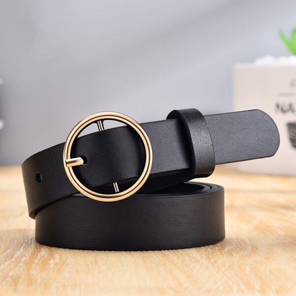 CARTELO Designer's famous brand leatherhigh quality belt fashion alloy double ring circle buckle girl jeans dress wild belts