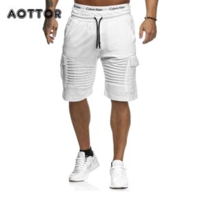 2021 Summer Casual Shorts Mens Jogging Cargo Shorts Male Sport Sweatpants Drawstring Jogger Trousers Multi-Pocket Sweatpants