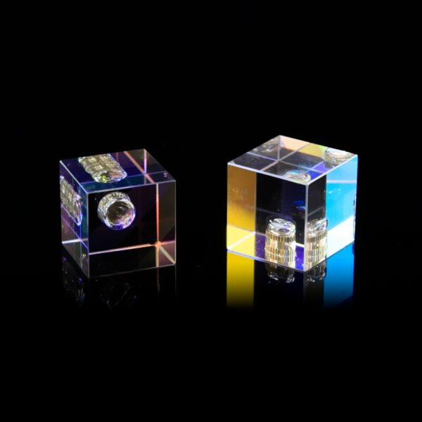 38*38*38mm/1.49*1.49*1.49in Cubic Science Cube Optical Prisma Photography with Four Sides Prism Home Decoration Prism Glass