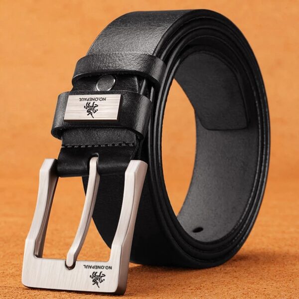 JIFANPAUL Genuine Leather For Men High Quality Black Buckle Jeans Belt Cowskin Casual Belts Business Belt Cowboy waistband