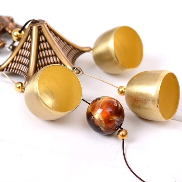 1Pcs Antique Wind Chime Copper Yard Garden Outdoor Living Decoration Metal Wind Chimes Outdoor Chinese Oriental Lucky Metal Win