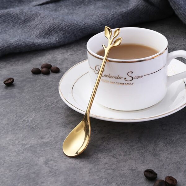 Creative Stainless Steel Spoon Branch Leaves Spoon Fork Coffee Spoon Christmas Gifts Kitchen Accessories Tableware Decoration