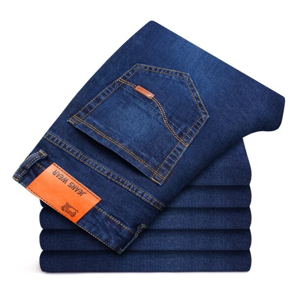 2019 New Men Business Style Slim fit Straight Jeans Fashion Classic Blue Black male Stretch Casual denim trousers Plus Size 40