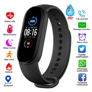 Mens Womens Smart Watch Fitness Tracker Heart Rate Blood Pressure Monitors Bluetooth Waterproof Smartwatch M5 For Xiaomi Watches