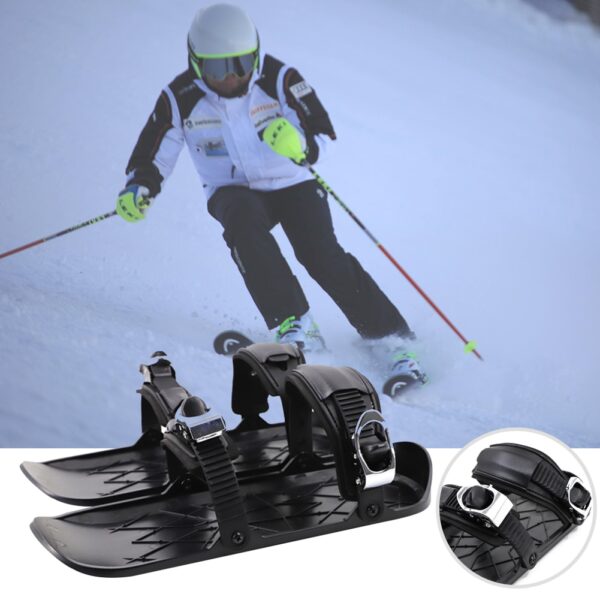 Mini Ski Skates Portable Short Snowboard Adjustable Skates Shoes for Snow