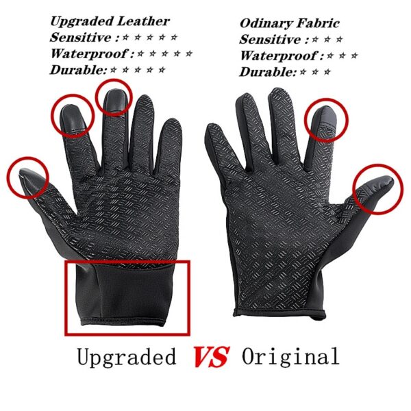 Touchscreen Full Finger Cycling Gloves Winter Bike Gloves Anti-Silp Waterproof Motorcycle Skiing Gloves for Outdoor Sport Men