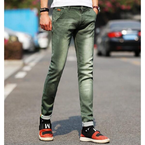 New fashion men's jeans light color stretch jeans casual straight Slim fit Multicolor skinny jeans men cotton denim trousers