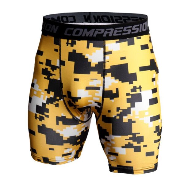 Skinny Shorts Men Casual Compression Elastic Waist Short Homme Fashion Quick Dry Camouflage Printed Compression Shorts