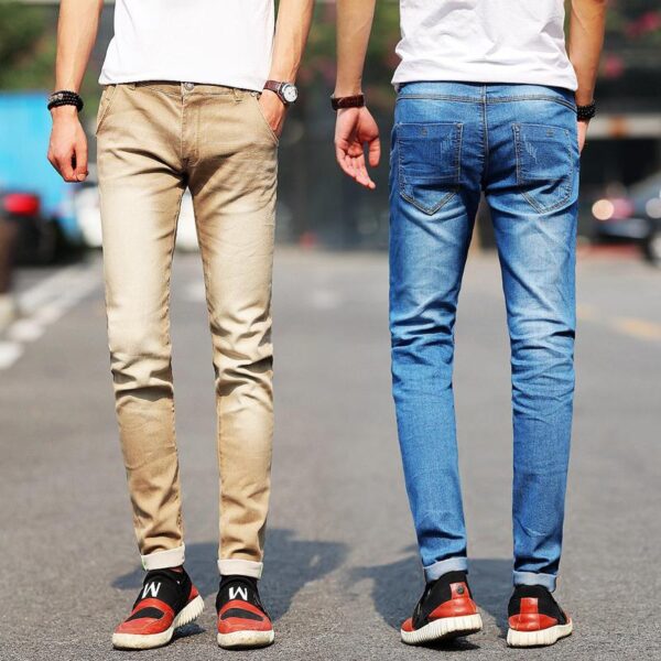 New fashion men's jeans light color stretch jeans casual straight Slim fit Multicolor skinny jeans men cotton denim trousers