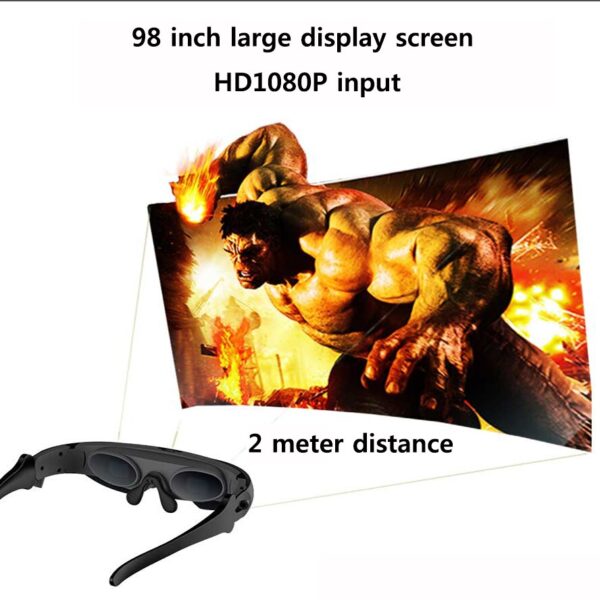 New FPV 3D video glasses 2 meters distance 98 Inches Virtual Display Large Screen Support IOS and Android HD Input 1080P