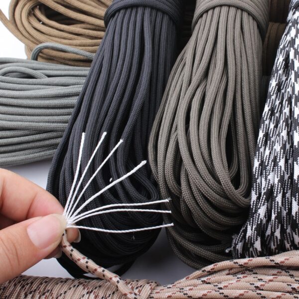 CAMPINGSKY 550 Paracord Parachute Cord Lanyard Tent Rope Mil Spec Type III 7 Strand 100FT Paracord For Hiking Camping 200 Colors