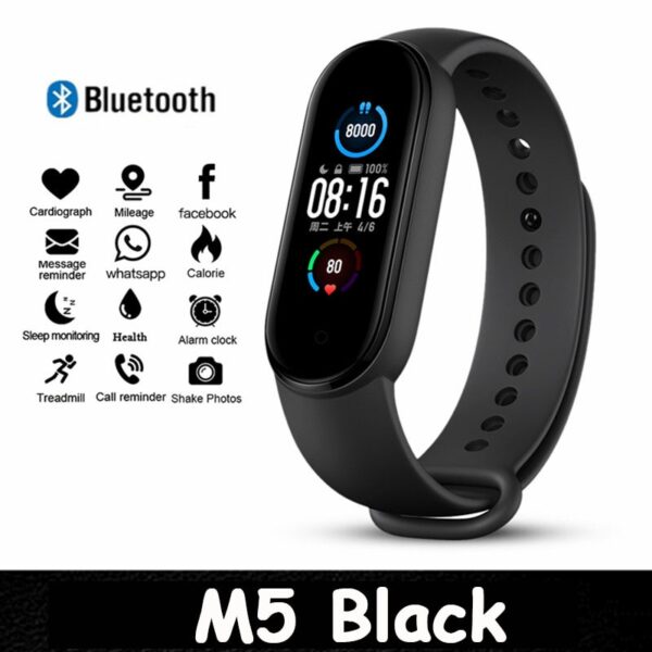 Mens Womens Smart Watch Fitness Tracker Heart Rate Blood Pressure Monitors Bluetooth Waterproof Smartwatch M5 For Xiaomi Watches