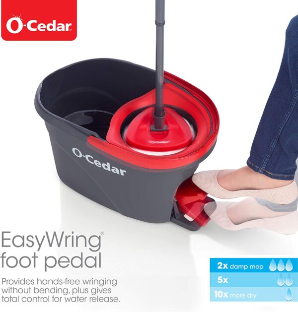 O-Cedar EasyWring Microfiber Spin Mop, Bucket Floor Cleaning System