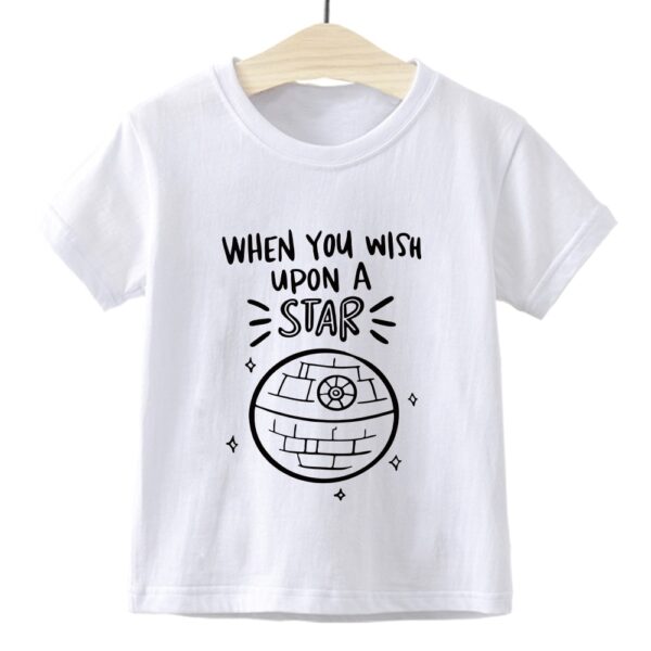 Children's clothing mandalorian cartoon print boy T-shirts cute girl top summer all-match casual kids clothes Star Wars tshirt