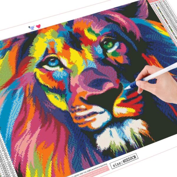 HUACAN Full Square/Round Drill Diamond Painting Lion 5D DIY Diamond Embroidery Animal Mosaic Picture Wall Art Decor