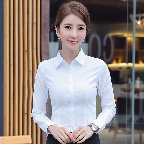 Women Cotton Shirts White Shirt Women Long Sleeve Shirts Tops Office Lady Basic Shirt Blouses Plus Size Elegant Woman Blouse 5XL
