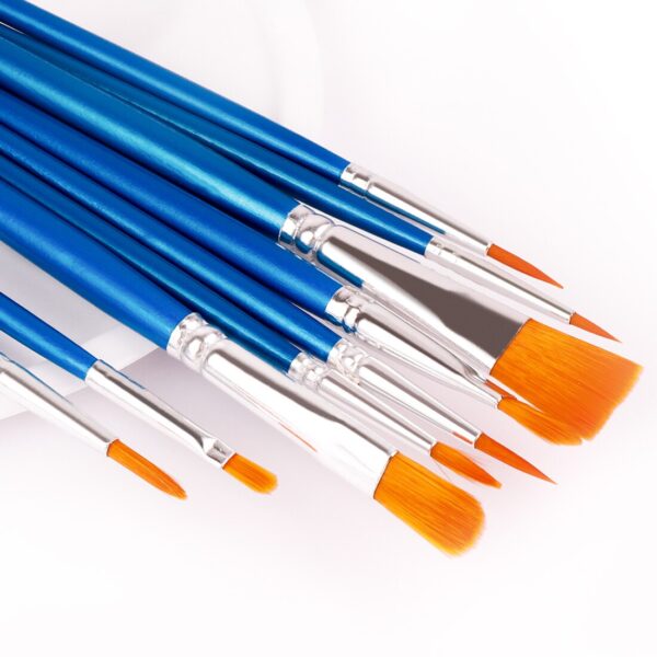 Memory 10Pcs Nylon Paint Brushes Set for Drawing Painting Acrylic Watercolor Professional Art Supplies