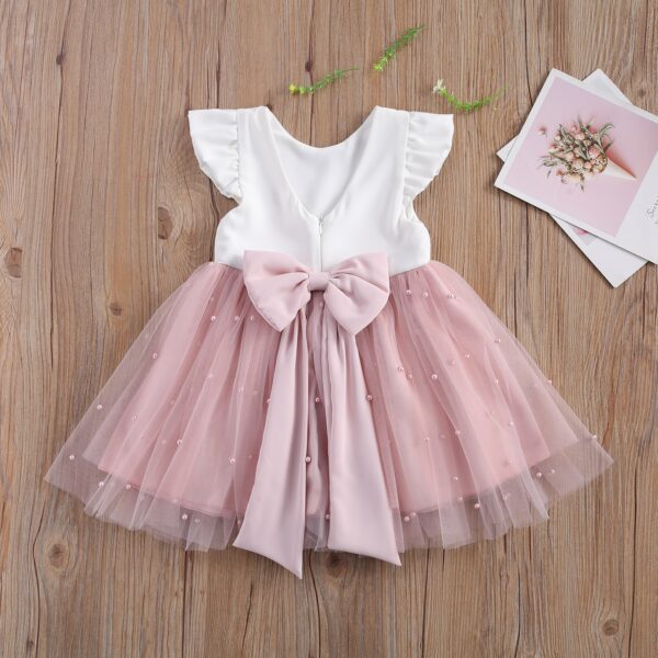 Ma&Baby 6M-5Y Princess Toddler Kid Child Girl Tutu Dress Pearl Tulle Party Wedding Birthday Valentines Day Dresses For Girls