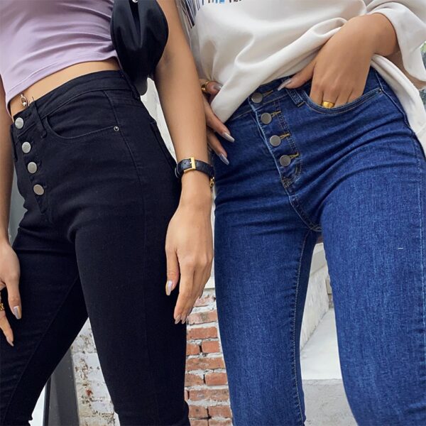 Stretch High Waist Jeans Women 2020 New Skinny Slim Fashion Washed Denim Pencil Pants Plastic Waist Lifting Ninth Pants