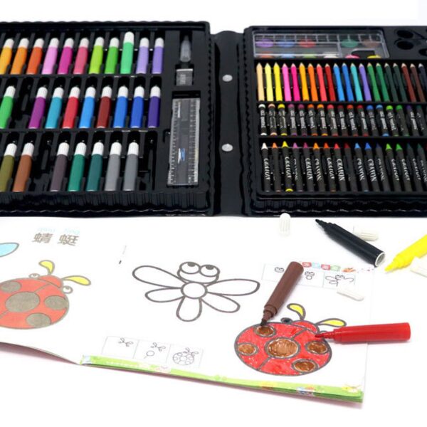 168PCS Painting Drawing Artist Set Kit Water Color Pen Crayon Oil Pastel Painting Tool Art Supplies Kids Stationery Gift Set