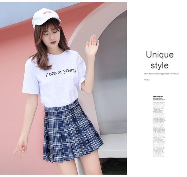 Summer Women Skirts 2021 High Waist Korean Style Pleated Skirts for Girls Cute Sweet Ladies Plaid Mini Skirt Women