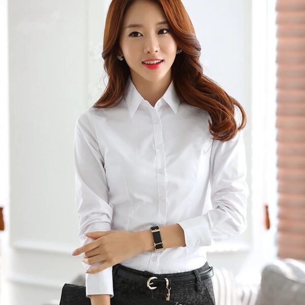 Women Cotton Shirts White Shirt Women Long Sleeve Shirts Tops Office Lady Basic Shirt Blouses Plus Size Elegant Woman Blouse 5XL