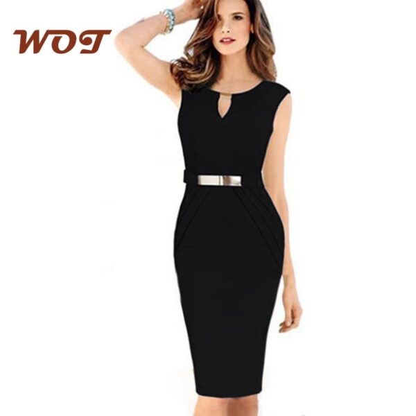 Hot Sales Womens Sleeveless Office Dress 2021 Summer Elegant Pencil Skirt